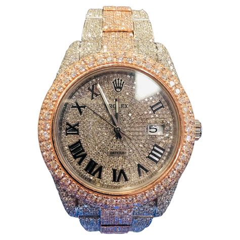 fake iced out watches rolex|iced out rolex arabic dial.